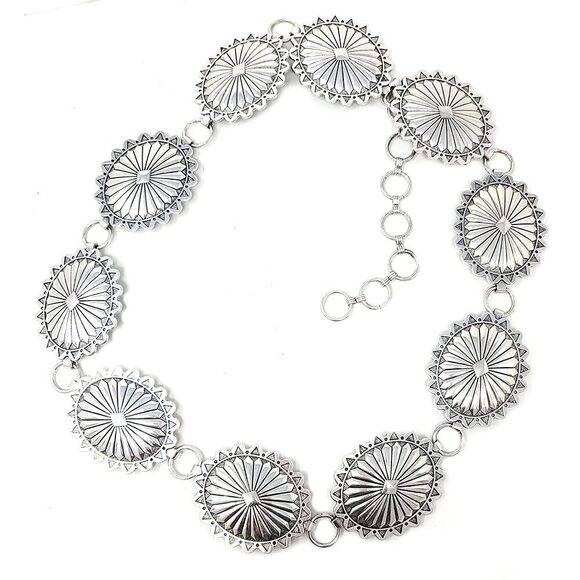 Еmulіlу Accessories - 8667 Western Concho Fashion Chain Belt Flower Adjustable Size